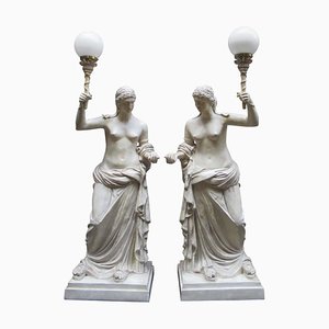 20th Century Lamps Depicting Roman Women by M. Osman, Set of 2