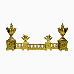 Large 19th Century French Ormolu on Brass Fire Fender