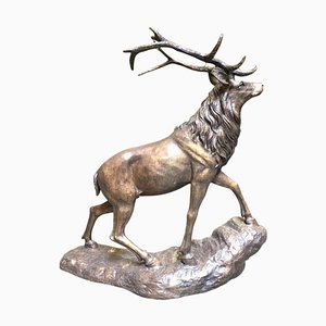 Grand Cerf en Bronze, 20ème Siècle