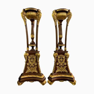 Tall French Empire Gilt Tocheres or Plant Stands, 20th Century, Set of 2