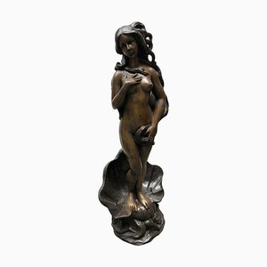 Fuente femenina desnuda de bronce, siglo XX