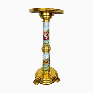 Pedestal estilo Sevres de porcelana, siglo XIX