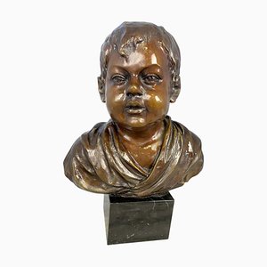 Bronze Bust of a Young Boy by O’brian, 20th Century