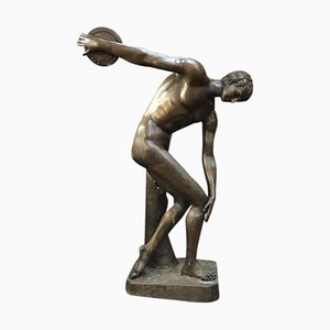 Life-Size Bronze Greek Discus Olympian Statue, 20th Century