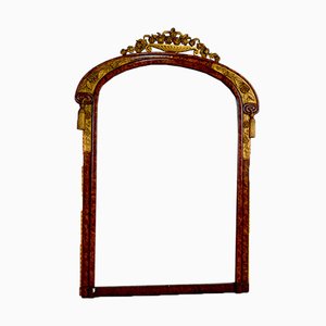 Specchio Art Déco dorato in radica di Amboyna nello stile di Maurice Dufrene, Francia, anni '20