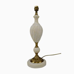 Neoklassizistische Lampe aus weißem Alabaster und Bronze, Italien, 1950er