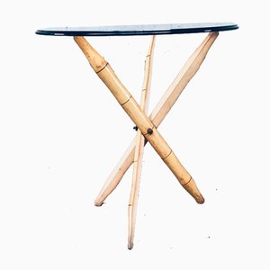 Table d'Appoint Pliante Vintage en Faux Bambou, 1970s