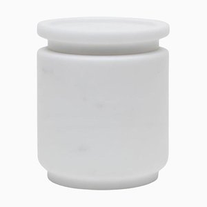 White Medium Pyxis Pot by Ivan Colominas