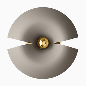 Small Taupe and Gold Contemporary Wall Lamp