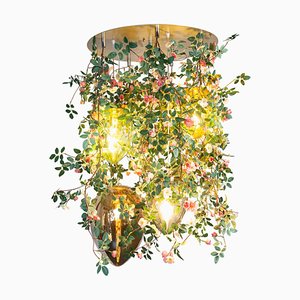 Flower Power Romantic Roses Round Chandelier with Crystal Egg Lamps from VGnewtrend, Italy