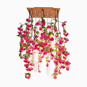 Flower Power Fuchsia Cascade Square Chandelier in Fuchsia Color from VGnewtrend, Italy