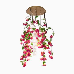 Small Round Flower Power Fuchsia Cascade Chandelier in Fuchsia Color from VGnewtrend, Italy