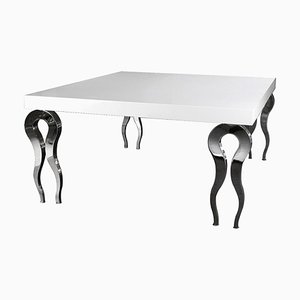 Quadratischer Silhouette Tisch aus Holz und Stahl von Vgnewtrend, Italien