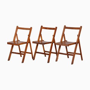 Czech Beech Chairs, 1950s, Set of 3
