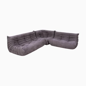 Grey Modular Togo Sofa and Footstool by Michel Ducaroy for Ligne Roset, Set of 3