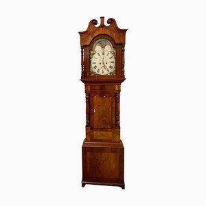 Antique Victorian Figured Mahogany Grandfather Clock