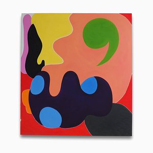 Grünes Komma, Abstraktes Gemälde, 2014
