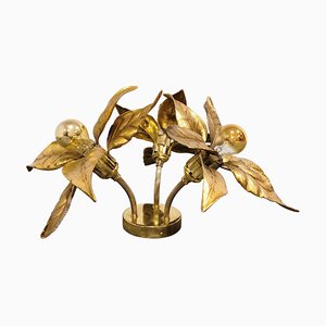 Brass Flower Table or Ceiling Light by Willy Daro, 1970s