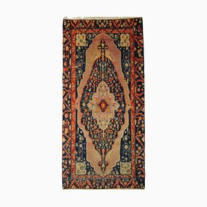 20th Century Pink and Blue Floral Samarkand Rug with Medallion, 1920s