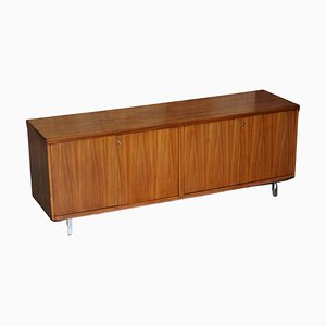 Enfilade Mid-Century Moderne en Bois Dur avec Pieds en Chrome