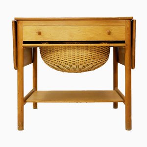 AT-33 Sewing Table in Teak & Oak by Hans J. Wegner for Andreas Tuck, 1950s