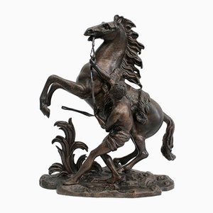 Cheval de Marly en Bronze d'après G. Coustou, 19ème Siècle