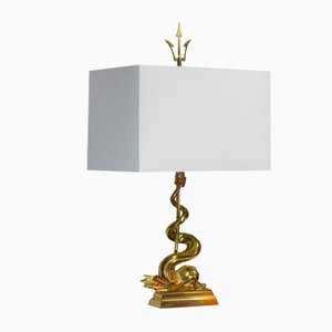 Table Lamp with Dolphin and Trident