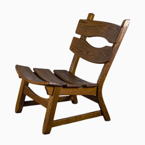Brutalistischer Stuhl aus Eiche von Dittmann & Co fort Awa Radbound, 1960er