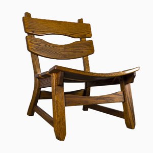 Brutalist Chair in Oak by Dittmann & Co for Awa Radbound, 1960s