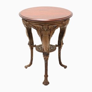 Victory Cast Iron Pub Table with Padouk Top, 1900s