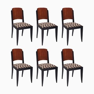 French Art Deco Chairs by Architect Jules Leleu, Set of 6