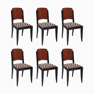 French Art Deco Chairs by Architect Jules Leleu, Set of 6