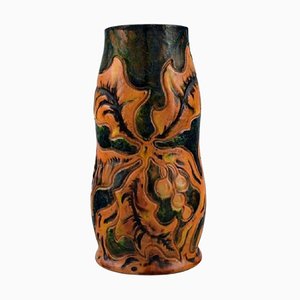 Jugendstil Vase aus glasierter Keramik von Michael Andersen, Dänemark