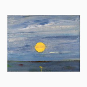 Alf Olsson, Modernist Sunset, 1967, Suède, Huile sur Toile