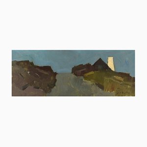 Arne Aspelin, Paysage Moderniste, Suède, Milieu du 20ème Siècle, Huile sur Toile