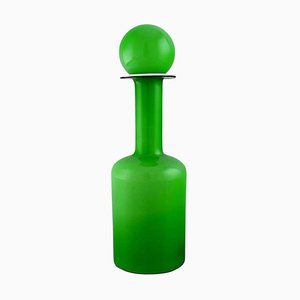 Large Vase Bottle in Light Green Art Glass by Otto Brauer for Holmegaard