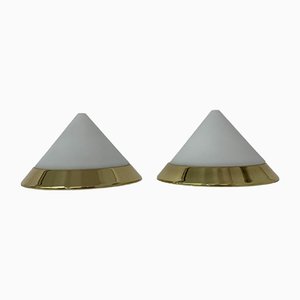 Wall or Ceiling Lamps from Glashütte Limburg, 1970s, Set of 2