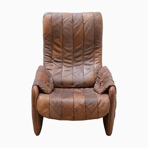Brown Leather Patchwork Lounge Chair from de Sede, 1970s