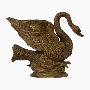 Carved Wooden Swan Planter