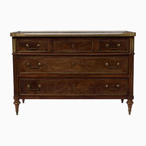 19th-Century French Commode with Grey Marble Top