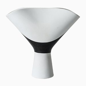 Schwarz-weiße Veckla Vase von Stig Lindberg