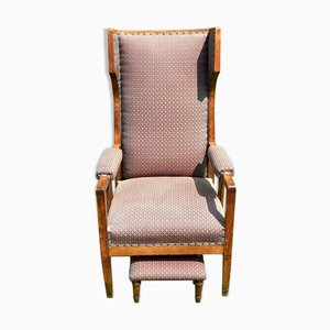 Art Deco Wingback Chair in the style of Gustave Serrurier-Bovy