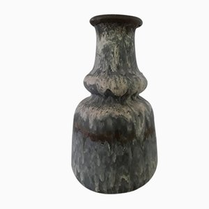 Deutsche Vintage Vintage Fat Lava Vase aus Keramik in Blau, Grau, Braun & Beige, 1970er