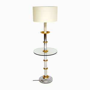 Vintage Chrome & Brass Floor Lamp