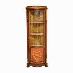French Inlaid Marquetry Corner Cabinet, 1950s