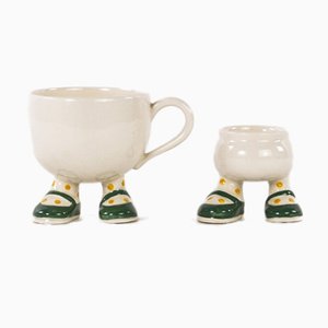 Walking Ware Cup Set by Michell and Napiorkowska for Lustre Carlton, 1970s, Set of 2