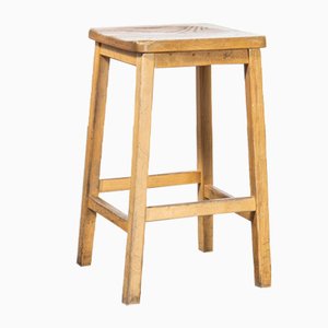 English Oak School Laboratory High Stools, 1950s, Set of 24