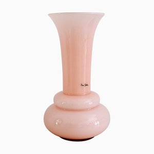 French Pink Glass Flower Vase by Pierre Cardin, 1980s