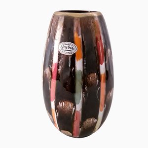 Vintage Multicolored Gloss Glazed Ceramic Vase from Jasba Keramik, 1960s