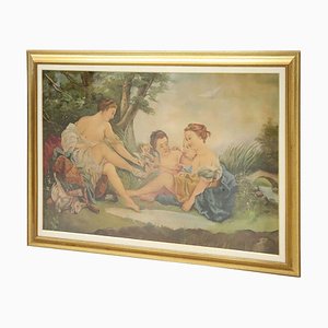 Pintura mitológica al óleo sobre lienzo con marco